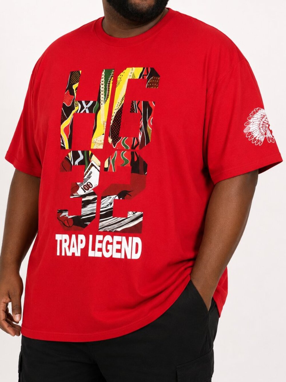 Hustle Gang Trap Legend Graphic T Shirt Red Size 3X Big Tall Streetwear Tee